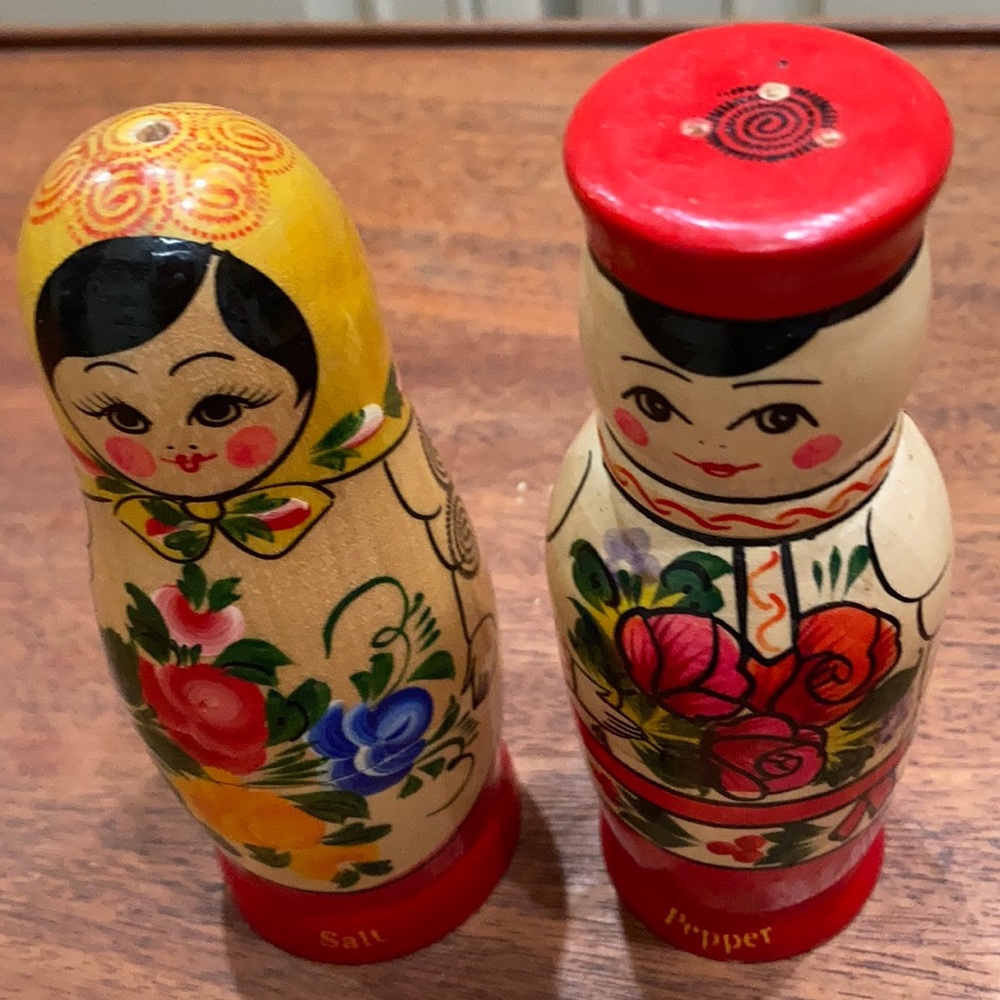 Handmade Russian salt and pepper shakers